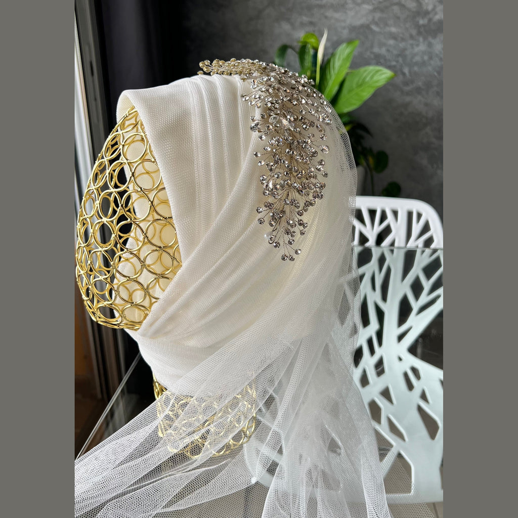 Nour Bridal - Turbante nupcial con cristales